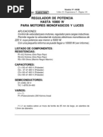 Regulador de Potencia Hasta 10000 W para Motores Monofasicos y Luces