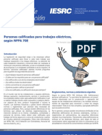 Art. 7 - Personas Calificadas para Trabajos Eléctricos, Según NFPA 70E