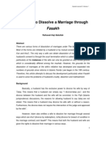 Reasons To Dissolve Marriage Through Fasakh