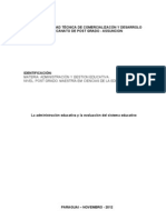 La Administración Educativa y La Evaluación Del Sistema Educativo