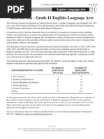 English Grade 11 California Standards Test With Answer Key 2009