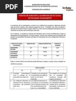 Criterios de Evaluación y Acreditación CFC