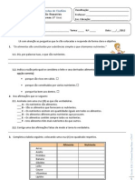 Ficha Avaliação Cn6 para Alunos Com NEE - Alimentação e S. Digestivo Humano