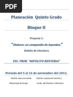 Proyecto 2 Bloque II Quinto Planeacion