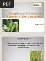 2-Transgénicos Introducción-Factores A Favor y en Contra