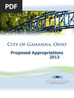 City of Gahanna 2013 Proposed Appropriations