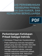 Tugas Perkembangan Kehidupan Pribadi Pendidikan Dan Karier