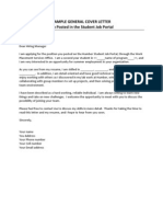 Sample Cover Letters