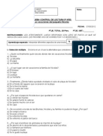 Control de Lectura Las Vacaciones Del Pequeño Nicolás 5º Año