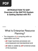 Introduction To Sap: Overview of The SAP R/3 System & Getting Started With R/3