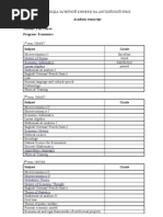 Academic Transcript Economics