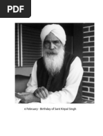 6 February, Birthday of Sant Kirpal Singh