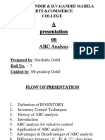 A Presentation On: ABC Analysis