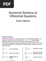 Numerical Solutions of Differential Equations: Euler's Method