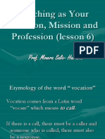 1) Lesson 5. Teaching As Your Vocation, Mission and Profession