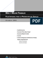 Plan Integral para La Promoción Del Empleo