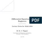 Differential Equations For Engineers - : Lecture Notes For Math 3503