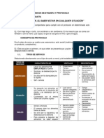 Clase. - Etiqueta y Protocolo, Servicios, Montaje y Menaje