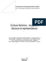 Écriture Féminine: Réception, Discours Et Représentations