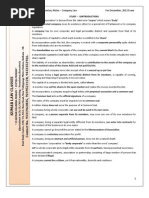 Important Notes of Company Law For CS Executive - Dec, 2012 Exam