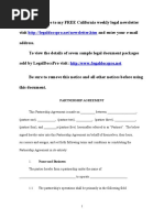 Sample Partnership Agreement For California