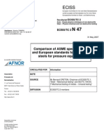 Comparison of Asme Specifications and European Standards