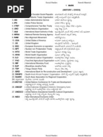 Abbreviations 10 Class Social Telugu Medium