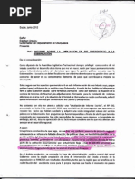 Carta Al Gobernador de Chuquisaca Esteban Urquizu