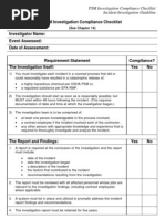 PSM Investigation Compliance Checklist Incident Investigation Guideline