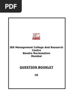 Question Booklet: IES Management College and Research Centre Bandra Reclamation Mumbai