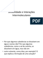 Solibilidade e Interações