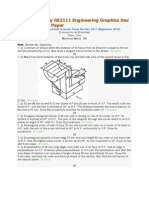 Anna University GE2111 Engineering Graphics Dec 2011 Question Paper