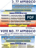 No. 77 AFPSEGCO Party List - BLP Pambansang Pagbabago Programs