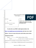 Sample Slander Complaint For California