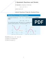 Quadratic Functions and Models