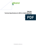 Technical Specifications For MPLS in Mobile Backhaul Networks