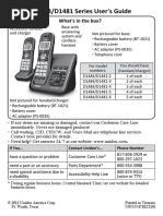 UNIDEN Dect 6.0 - D1484 - D1481 Manual