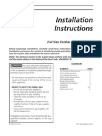 Installation Instructions: Full Size Tumble Action Washers