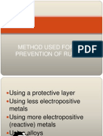 Method Used For The Prevention of Rusting