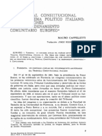 El Tribunal Constitucional en El Sistema Político Italiano Sus Relaciones Con El Ordenamiento Comunitario Europeo (Mauro Cappelletti)