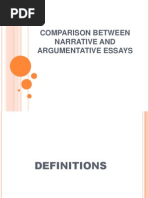 Comparison Between Narrative and Argumentative Essays