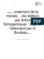 Schopenhauer - Les Fondements de La Morale (1894)