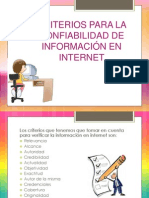 Criterios para La Confiabilidad en de Información en Internet