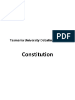 Constitution: Tasmania University Debating Society