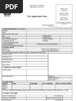 Visa Application Form: India House, Aldwych