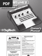 Owner's Manual: Vocal Harmony and Effects Processor