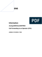 Information: Analog/Isdn/Geocentrex Call Forwarding To An Operator (Cfo)