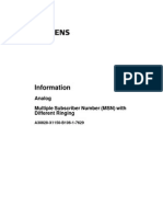 Information: Analog Multiple Subscriber Number (MSN) With Different Ringing