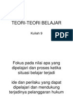 Teori-Teori Belajar: Kuliah 9