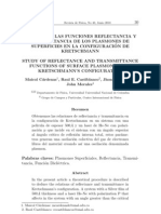 Estudio de Las Funciones Reflectancia y Transmitancia de Los Plasmones de Superficies en La Configuracion de Kretschmann